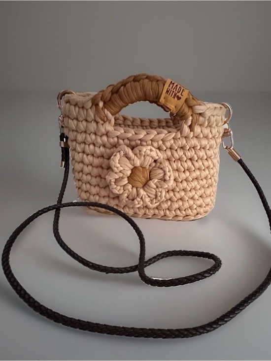 Handmade Handbags - Handcrafted Cream Crochet Crossbody with Adjustable Strap